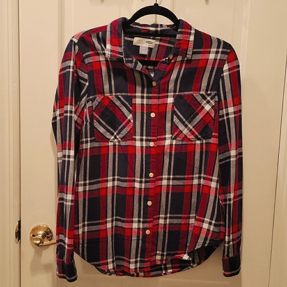 Old Navy Classic Flannel Button Down Top